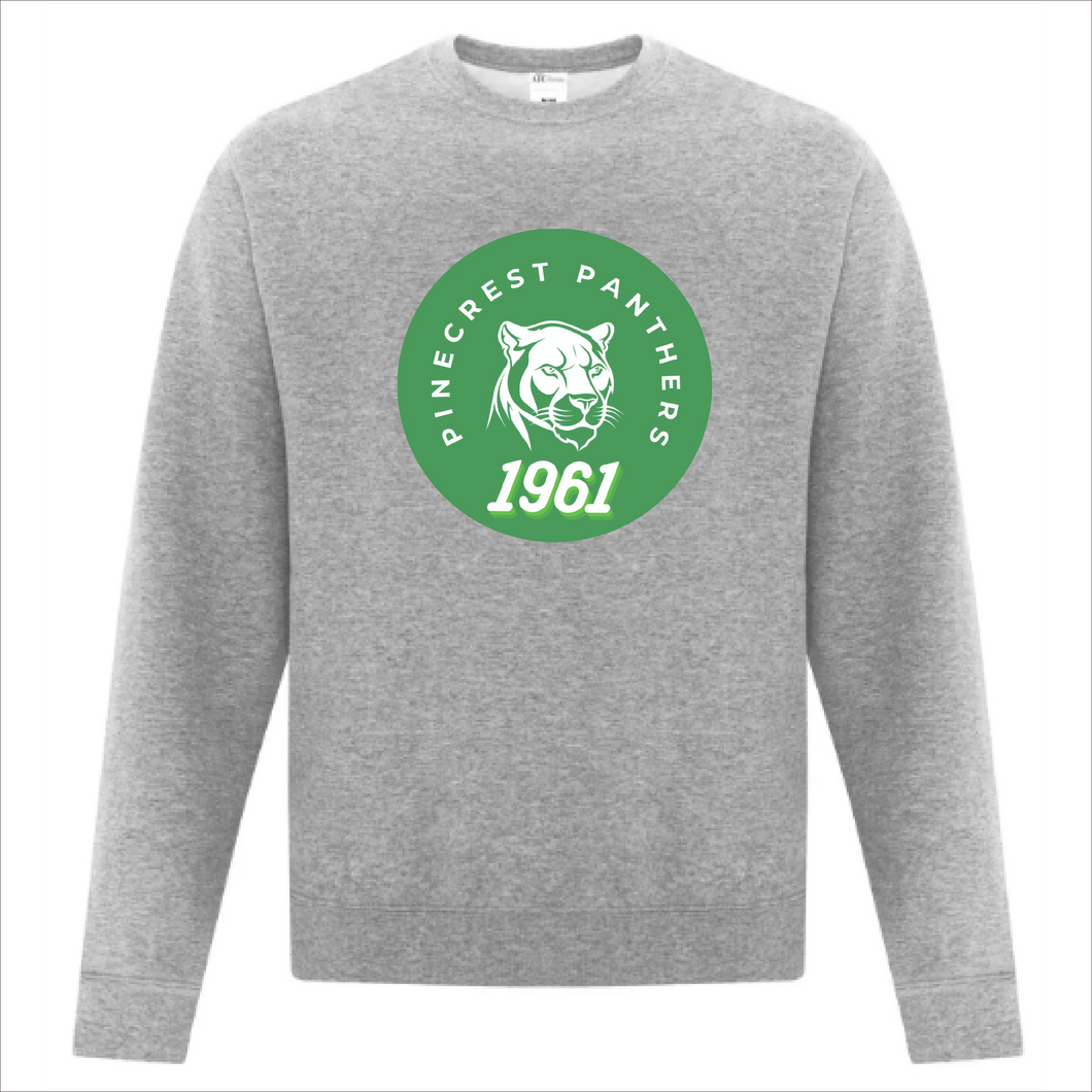 Youth Grey Crewneck Sweater - Pinecrest Panthers